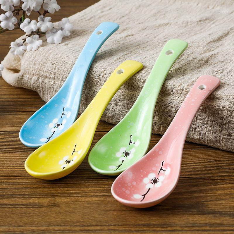 

Cherry blossoms Ceramic Spoon Kitchen Accessories 14cm Cookware Tool Japanese Cooking Rice Soup Kitchenware Damaged Claim1