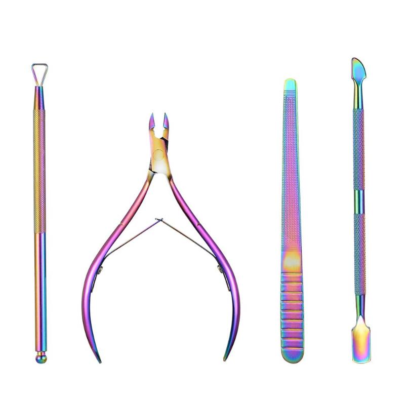 

Stainless Steel Manicure Tools Set with Dead Skin Scissors Nail Polish Remover Plane Dead Skin Push Nail File