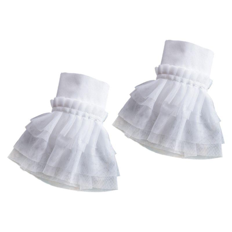 

2pcs/pair Women Girl Fake Cuff Crotchet Floral Lace Hollow Out Wrist Decor