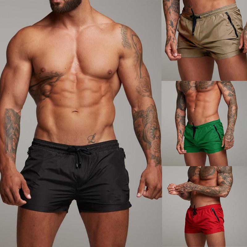 

2020 New Fashion Casual Shorts Men Sports Running Summer Breathable Quick Dry Plus Size Solid Mens Gymwear Multicolor Males Mid, Black