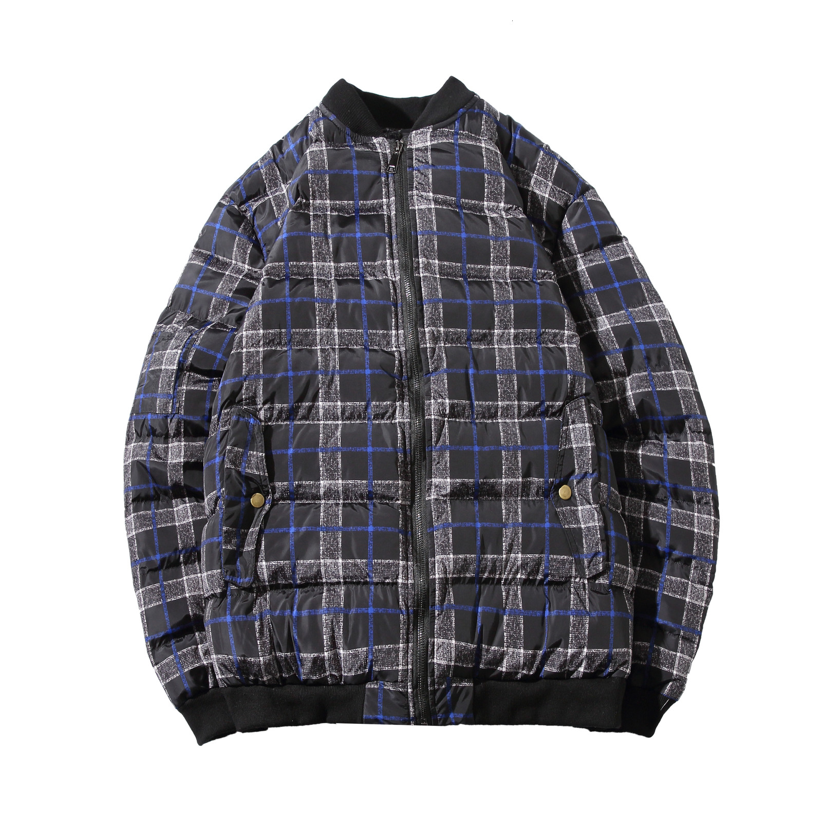 

Chess Printed Jacket 2021 Winter Coats Parka Warm Autumn Thin Men Vp21, Blue lattice m885