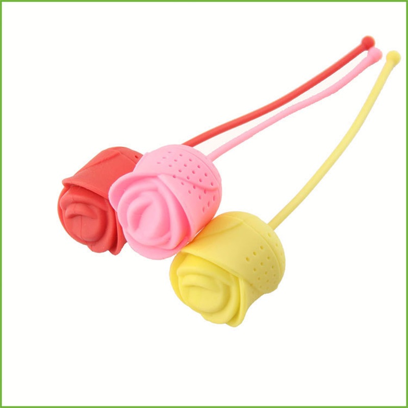 

Rose shape tea infuser Food grade silicone tea strainer Creative tea diffuser 5 colors Free shipping 186 K2