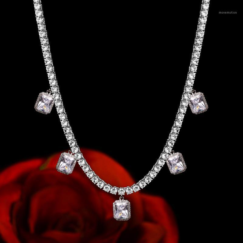 

janekelly bling hip hop women jewelry Heart arrow cz tennis chain with cz butterfly charm 32+10cm choker necklaces1