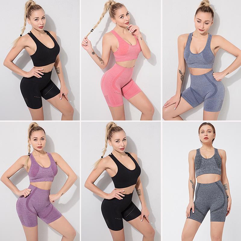 

women' tracksuit 2021 black gray green yoga set sports bra Women' shorts sleeveless tracksuit Leggings jogging set sexy, Baby blue shorts