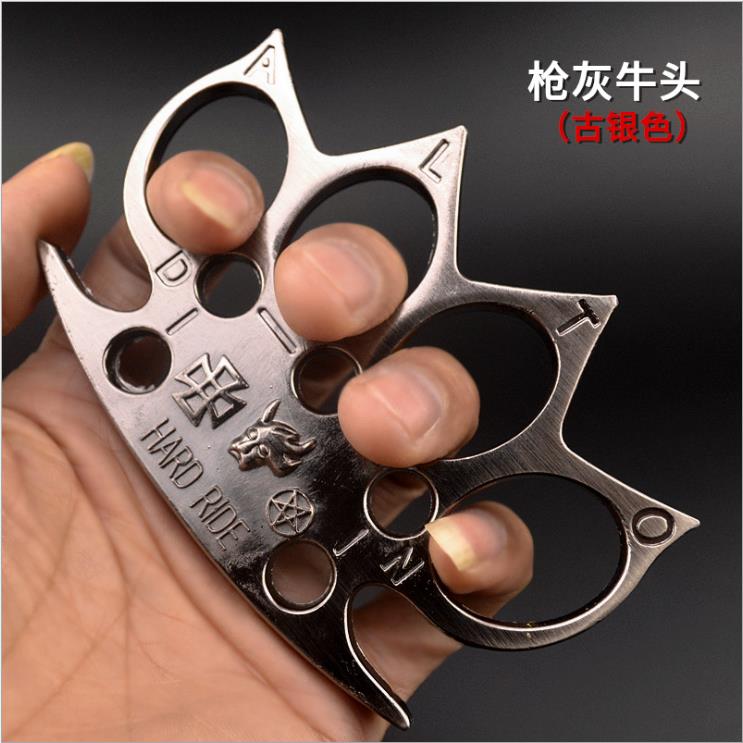 

20 Thickened bull head tiger finger glove hand clasp fist clasp iron four-finger tiger legal defense self-defense weapon