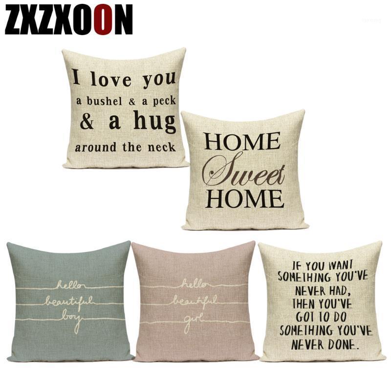 

Black White Decorative Pillows Case Letter "do The Things You Love" Cotton Linen Sofa Cushion Cover for Car Home Living Room1