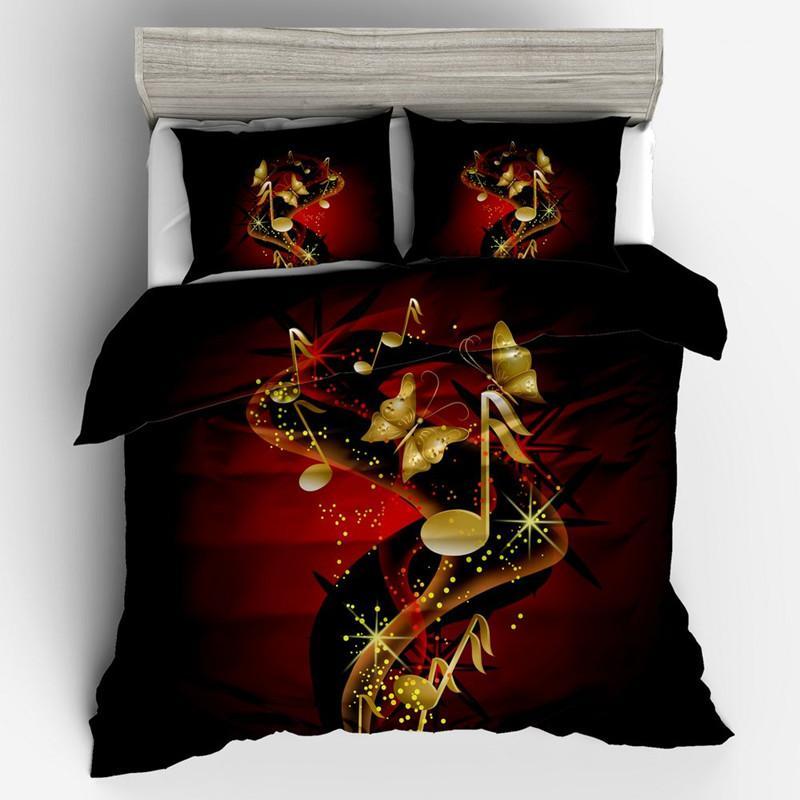 

Music equipment 3D digital printing three-piece musical instrument bedding quilt cover single and double1