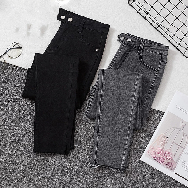 

Plus size Jeans Female Denim Pants Black Womens Jeans woman Stretch Bottoms Feminino Skinny Pants For Women Trousers, Blue