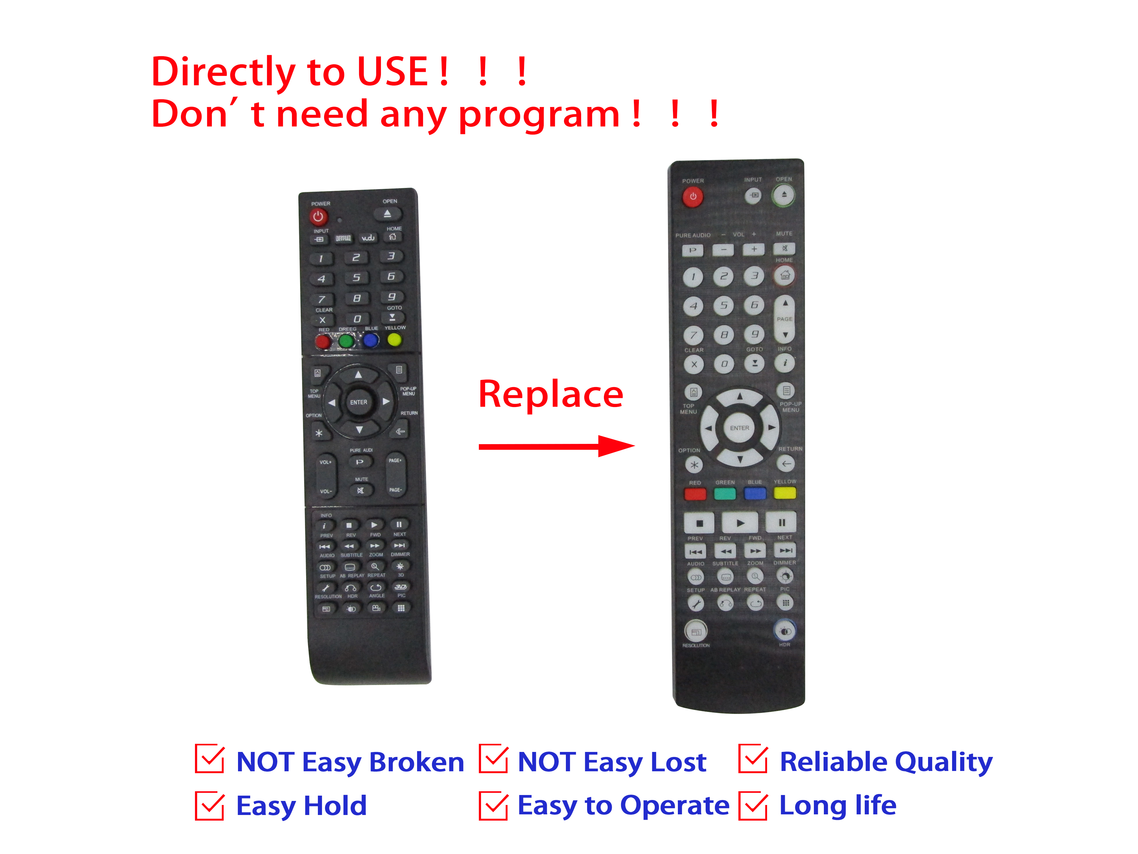 

Replaced Remote Control For Oppo UDP-203 UDP-203CN BDT-101CI UDP-205 3D Blu-ray BD DVD Disc Player