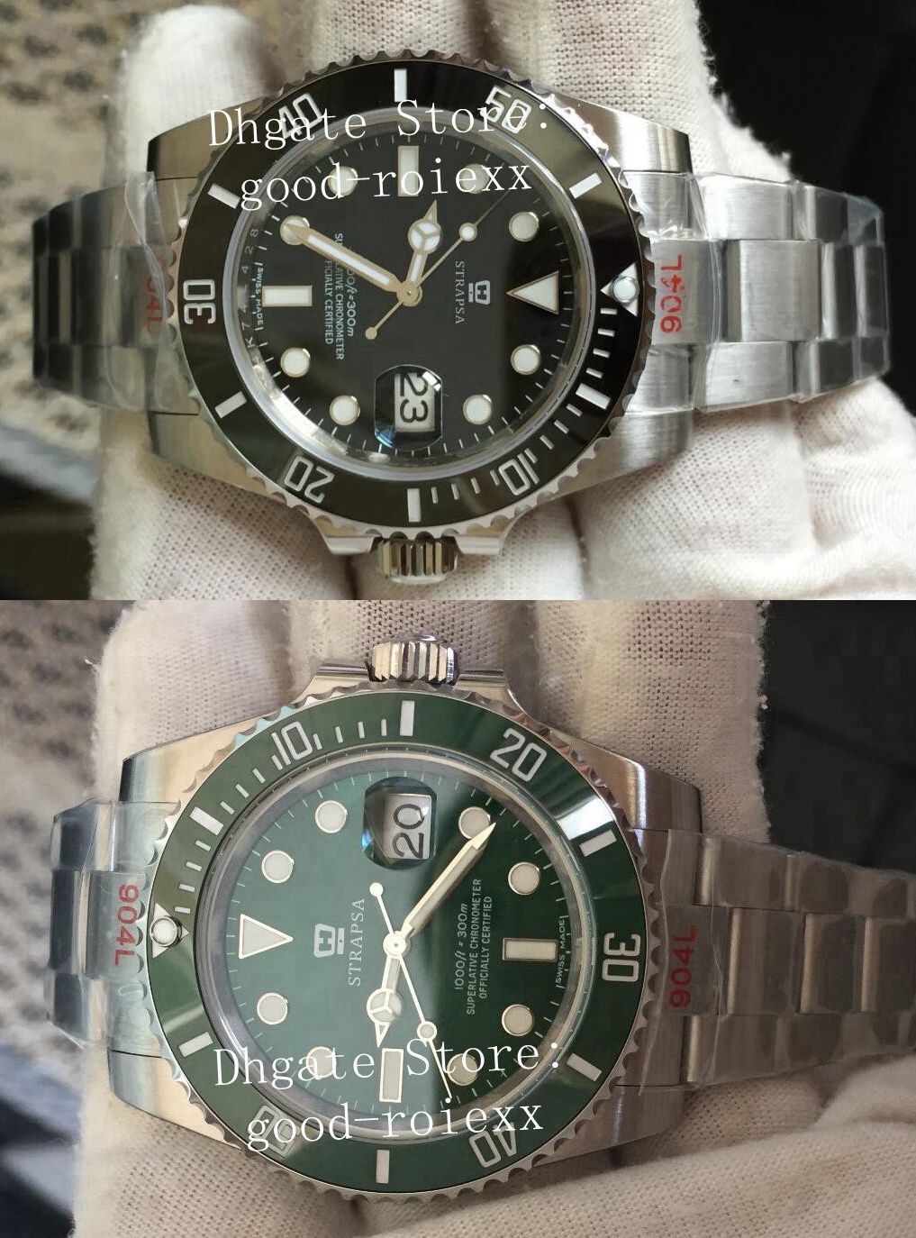 

Men's Black Green Ceramic Bezel Mechanical V11 Version Watches Mens Automatic ETA 2836 Watch 904L Steel 116610 Dive Men N00bF Wristwatches, Box