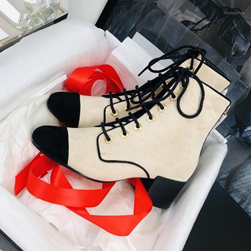 

Genuine Suede Leather Women Ankle Boots Fashion Patchwork Lace Up Boots Ruwnay Casual Combat Short Autumn Winter1, Sky blue