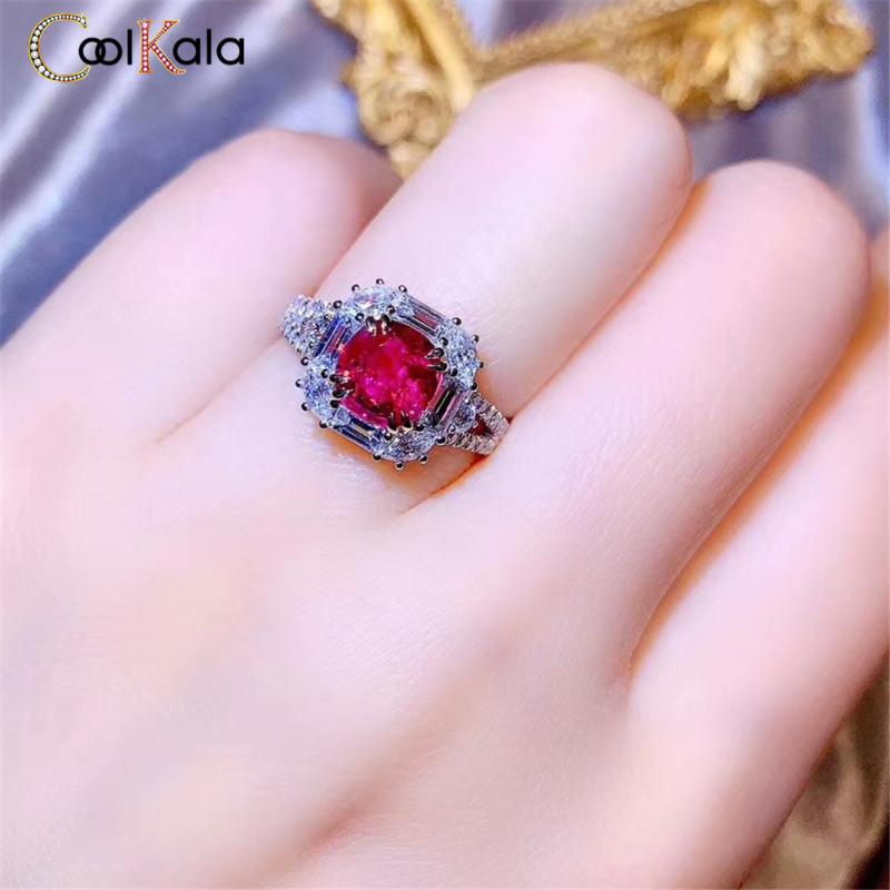 

Coolkala New Luxury and High-end Princess Fang Mei Hong Tourmaline Caibao Opening Ring for Women