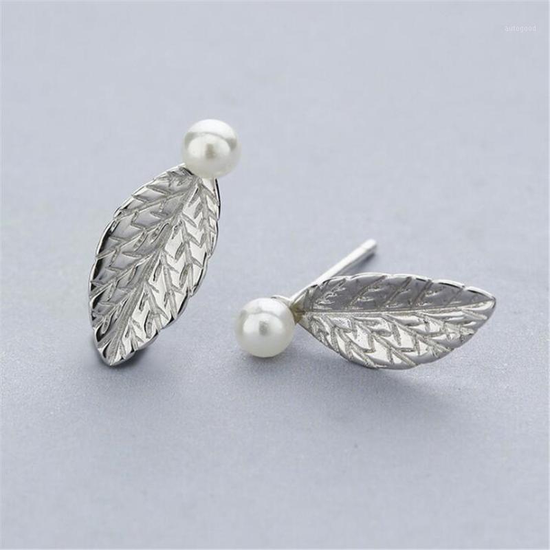 

Stud Graceful Beauty Ladies Leaf Pearl Earrings Women Fashion Ear Cute Ring S9251