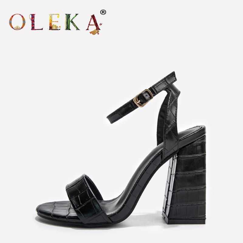 

OLEKA 2020 Summer New High-heeled Sandals Women Fashionable Simple Solid Color Sexy Comfortable And Breathable Women's Shoes1, Black