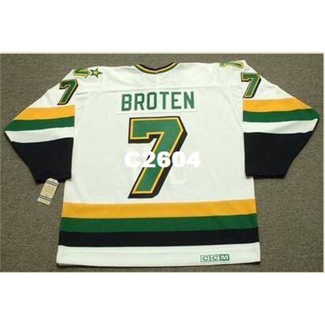

Men #7 NEAL BROTEN Minnesota North Stars 1989 CCM Vintage RETRO Home Hockey Jersey or custom any name or number retro Jersey, White