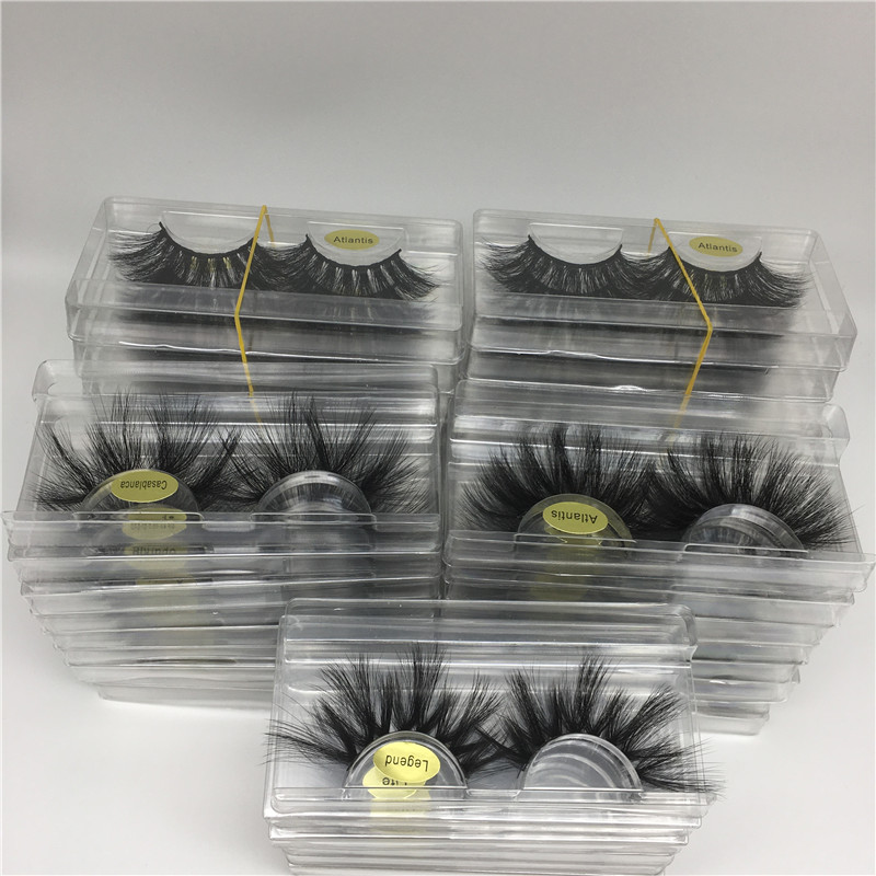 

25mm Mink Lashes Dramatic 5D Mink Lashes With Tray Soft Long 3D Faux Mink Eyelashes Crisscross Full Volume Eye Lashes Makeup Free DHL