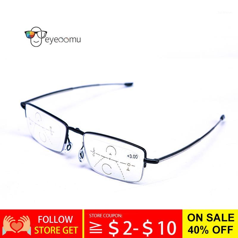 

EYEOOMU Progressive Reading Glasses Multifocal Lens Alloy Glasses Men Business Presbyopic Women Anti Blue Ray Eyewear1