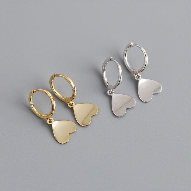 

Heart Shaped 925 Sterling Silver Hoop Earrings Romantic Fashion Fine Jewelry For Women Girlfriend Party Gifts 2020 New Style