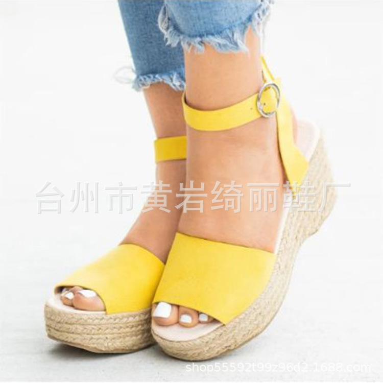 

Flock Med Wedges Rome Gladiator Women Sandals Ankle Strap Solid Front Rear Strap Boho Shoes Buckle Summer Plus Size Sandals, Black