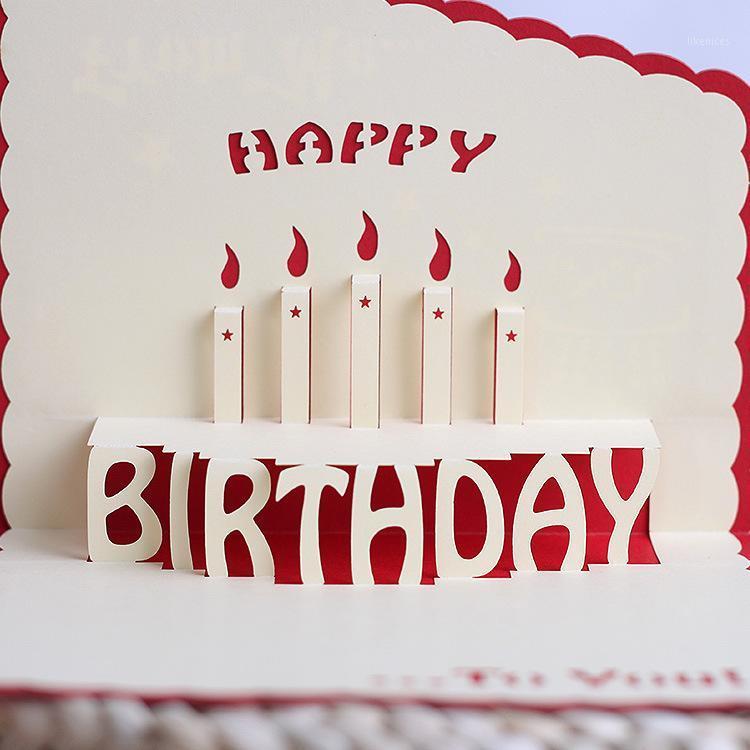 

Birthday card wholesale, cake paper-cut stereo CARDS, 3 d CARDS,greeting card 13.8*15.3cm1