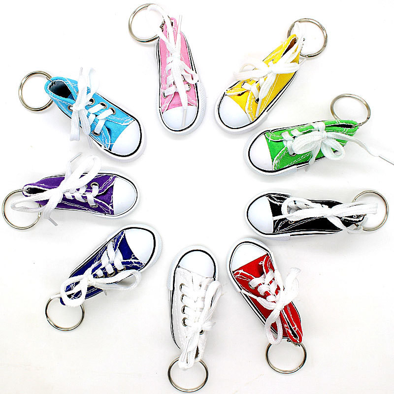 

Mini Key Ring Canvas Shoes Keychain Bag Charm Woman Men Kids Key Holder Gift Sports white Sneaker Key Chain Funny Gifts