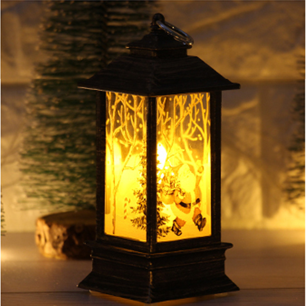 

Flame Light Prop Hanging Led NewRetro Vintage Lamp Castle Party Supplies Candles Cages Elk Santa Claus Printing Xmas #30