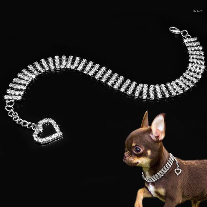 

Dog Necklace Charm Shiny Bling Dog Necklace Adjustable Neck Buckle Strap Small Puppy Dogs Rhinestone Crystal Collar1