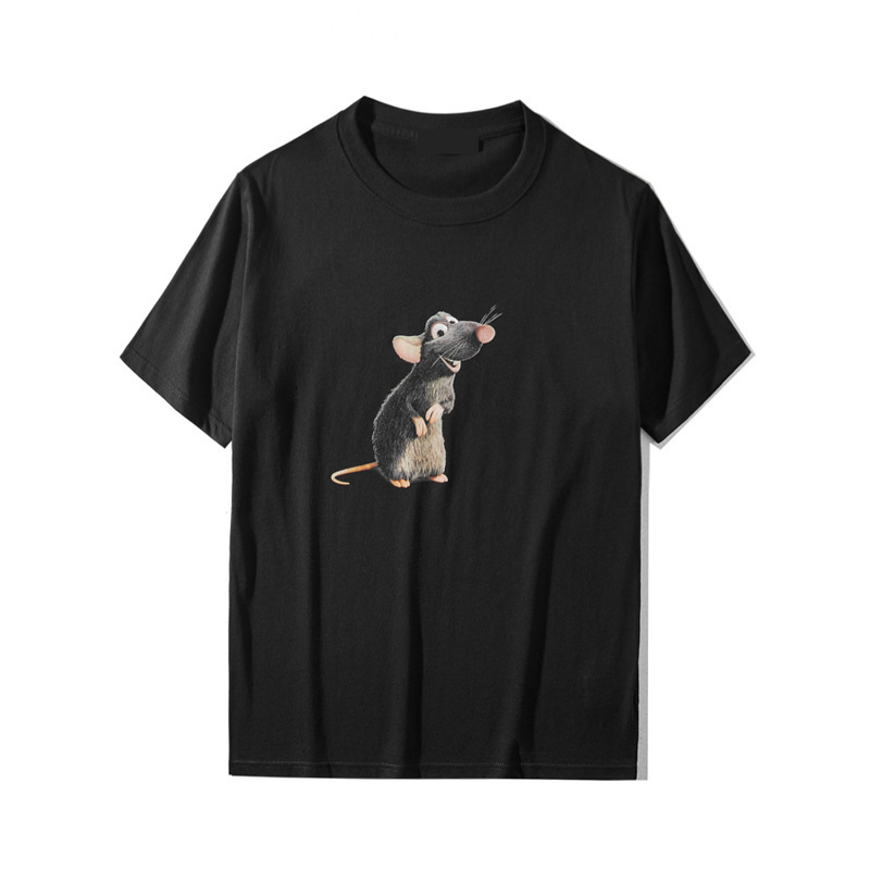 

2021 Sleeve New Mouse Year Pattern Printed T-shirt Trend Fashion Street Style Men' and Women' Short Sleeves P7nw, White