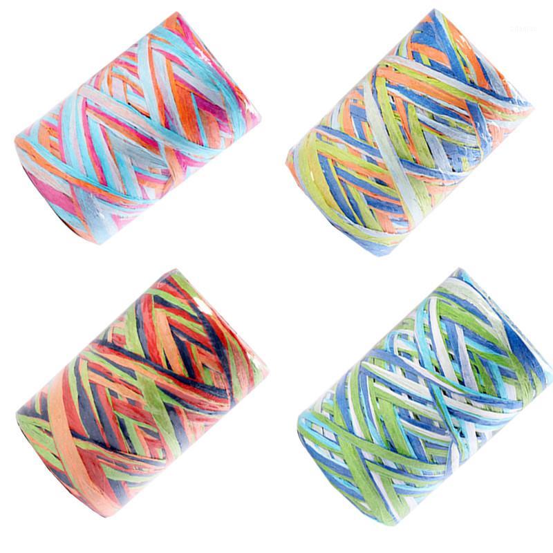 

80 Meters Lafite Rope 4 Colors Mixed Tag String Gift Flower Packing Ribbon Wedding Party Decoration Handmade Crafts Material1