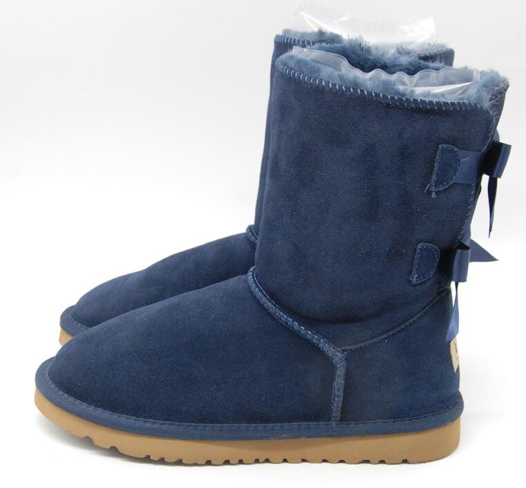 

FREE SHIPPING kids Bailey 2 Bows Boots Genuine Leather toddlers Snow Boots Solid Botas De nieve Winter Girls Footwear Toddler Girls Boots 11, Cherry