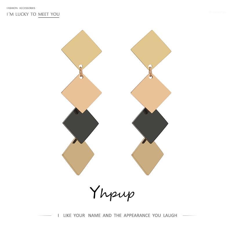 

Yhpup Trendy Multi-layer Long Drop Dangle Earrings for Women Stainless Steel Jewelry Minimalist Geometric Earrings Bijoux Femme1
