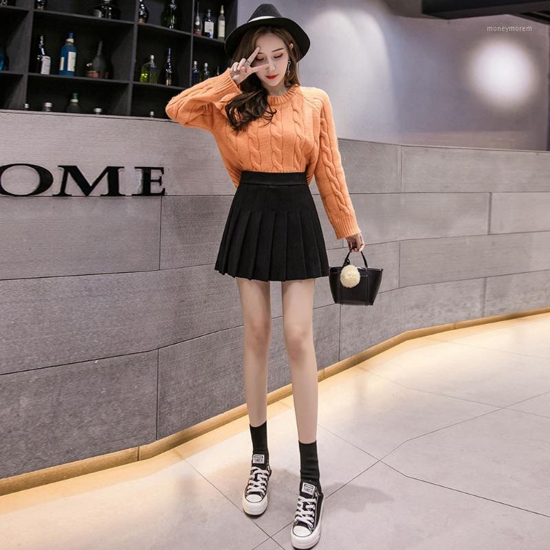 

Women high waist Cosplay skirt 2019 Spring summer kawaii Denim solid a-line sailor Skirts Japanese school uniform Mini Skirts#g31, Beige