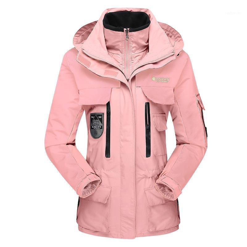 

Women's Winter 2 Pcs Inside Cotton-Paded Jackets Outdoor Sport Waterproof Thermal Hiking Ski Mountain Climbing Windbreaker Coats1, Black