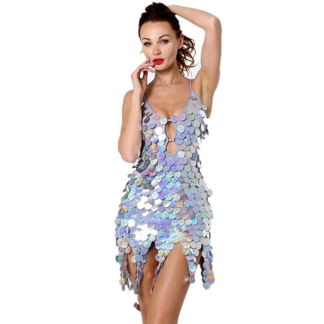 

Women Sequined Latin Dance Dress, Black;pink