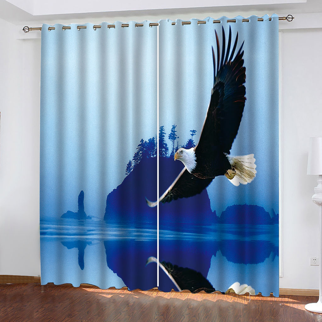 

3D Curtain Photo Custom Birds Flying On The Lake Wall Decor 3D Curtains For Living Room Bedroom Kitchen Window Curtain, As the photo