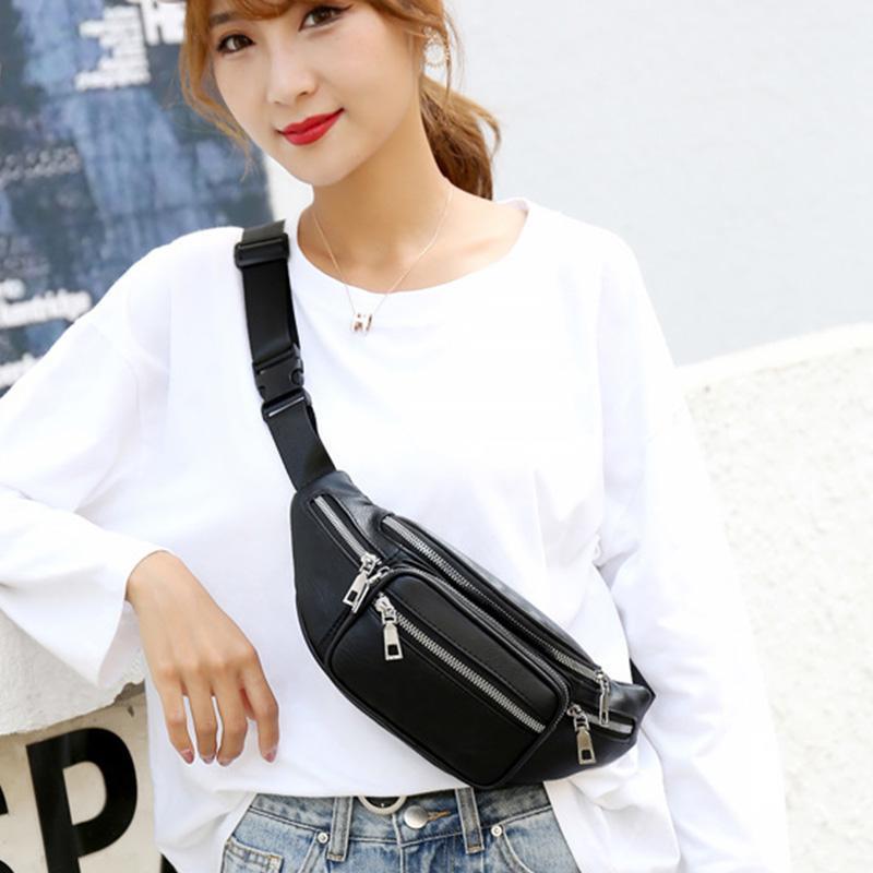 

Fanny pack Unisex Waist Belt Bag Fashion Leather Crossbody Chest Bags Black Phone Pack And Purse New Multi-pocket Waist Bag1, Sky blue