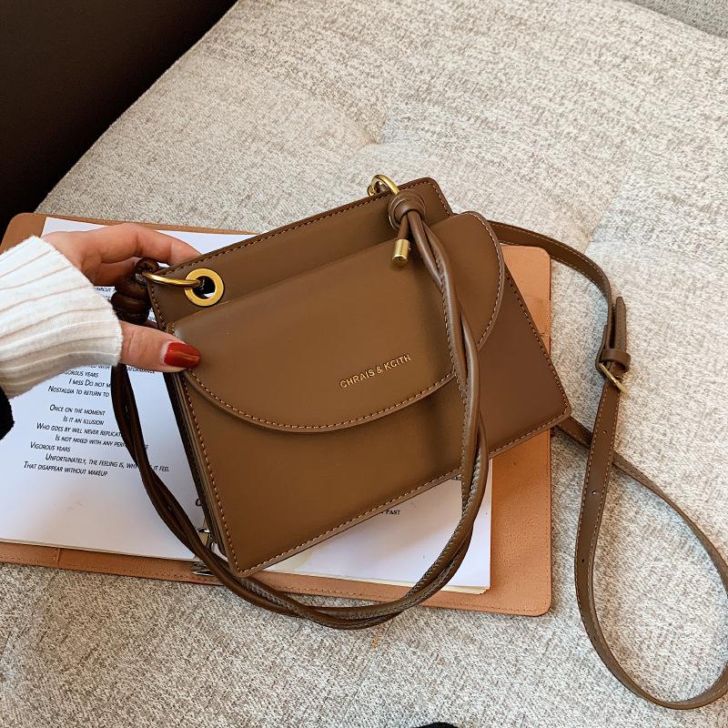 

European and American Retro Fashion Ladies Bag2021autumn and Winter New Small Square Bag All-match Single Shoulder Messenger Bag, Black