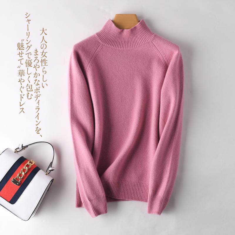 

Thick Warm Sweaters for Women 100% Pure Merino Wool Knitted Oneck Jumpers 2020 Hot Sale Winter Warm Pullovers Female 5Colors Top, As picture 2