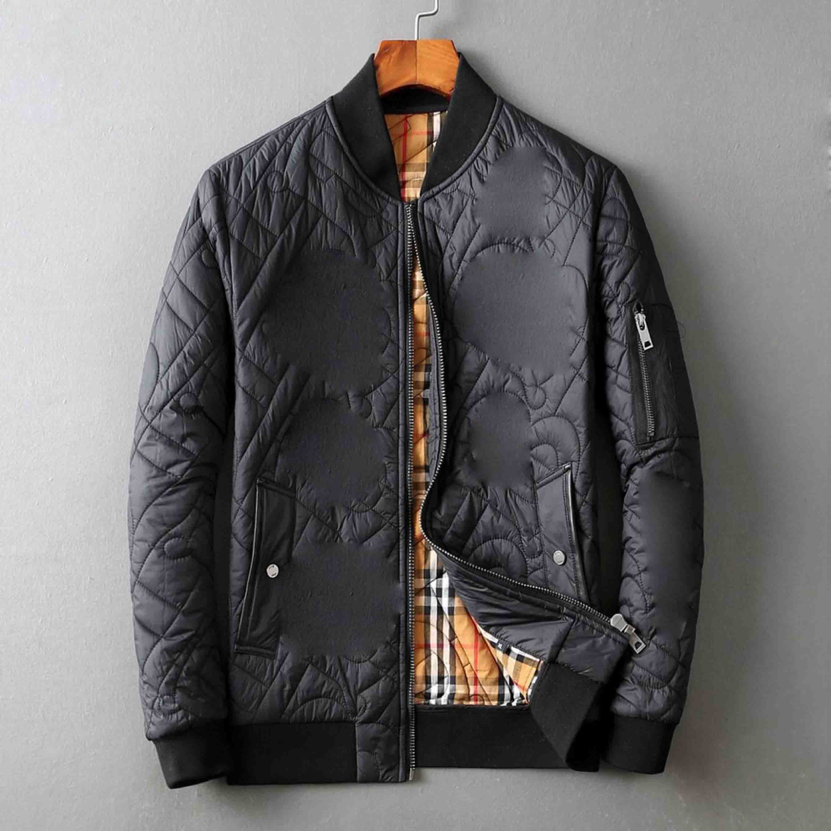 

2020 new men's jacket windbreaker thick warm hooded letter printing casual fashion winter down jacket black