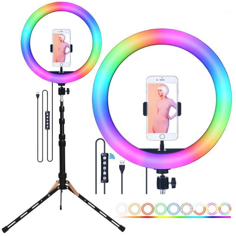 

FOSOTO RGB Led Selfie Ring light With Holder USB Photographic Lighting Lamp Ringlight With Stand For Makeup Video Live Youtube1