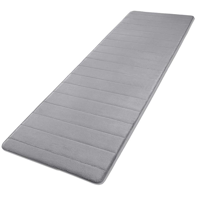 

Memory Foam Soft Bath Mats - Non Slip Absorbent Bathroom Rugs Extra Large Size Runner Long Mat for Kitchen Bathroom Floors 60X16, Gray