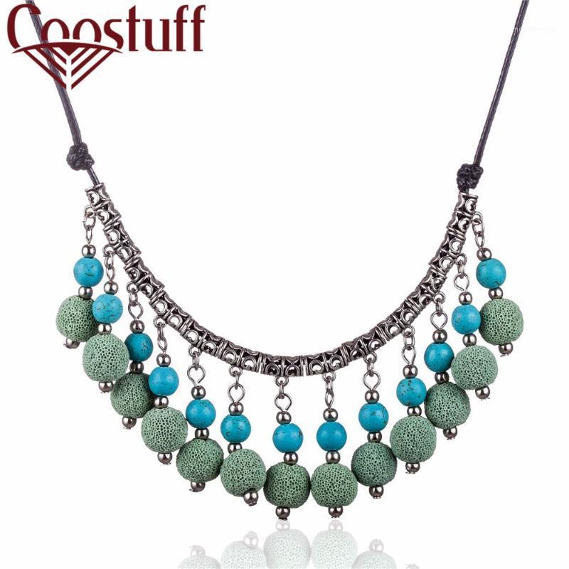 

Wholesale Statement Necklaces for Women Choker Lava Stone Beads Rope Long Necklaces Jewelry For Women Nature Stone Necklace1