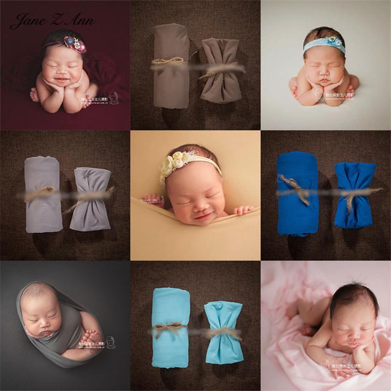

Jane Z Ann Summer newborn 100 days elastic wrinkle-free 2 sides can be wrapped plain photography background cloth multicolor, White wrap