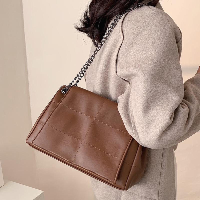 

Fashion Pu Leather Women Chain Shoulder Bag High Quality Ladies Small Handbags Messenger Bags Casual Female Purse Crossbody Bag, Beige