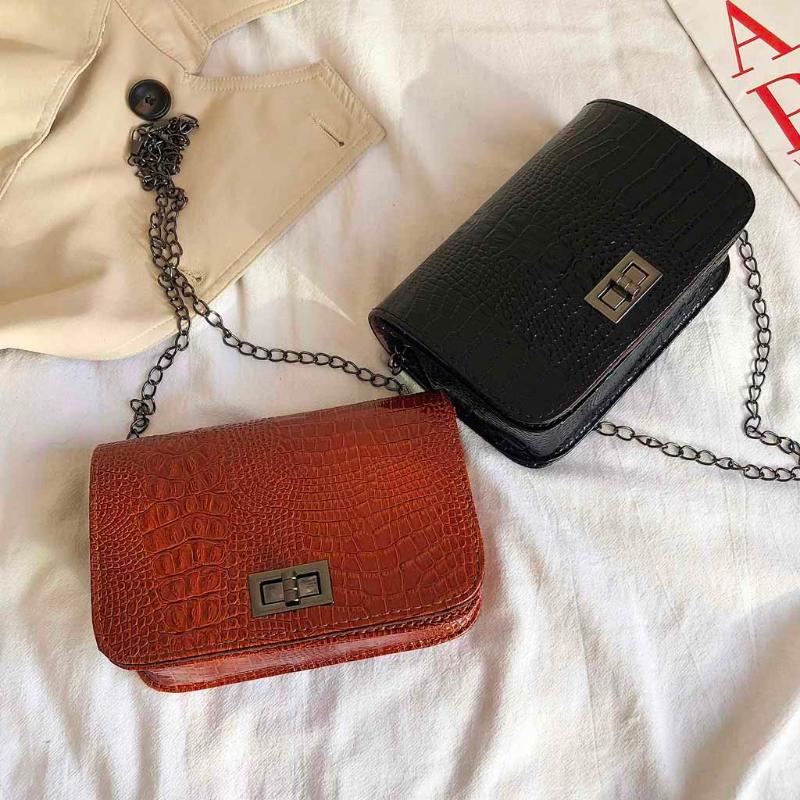 

Woolen Sling Bag New For Women 2021 Chain Small Square Bag New Fashion Shoulder Messenger Casual Phone Handbags #SRN, Black