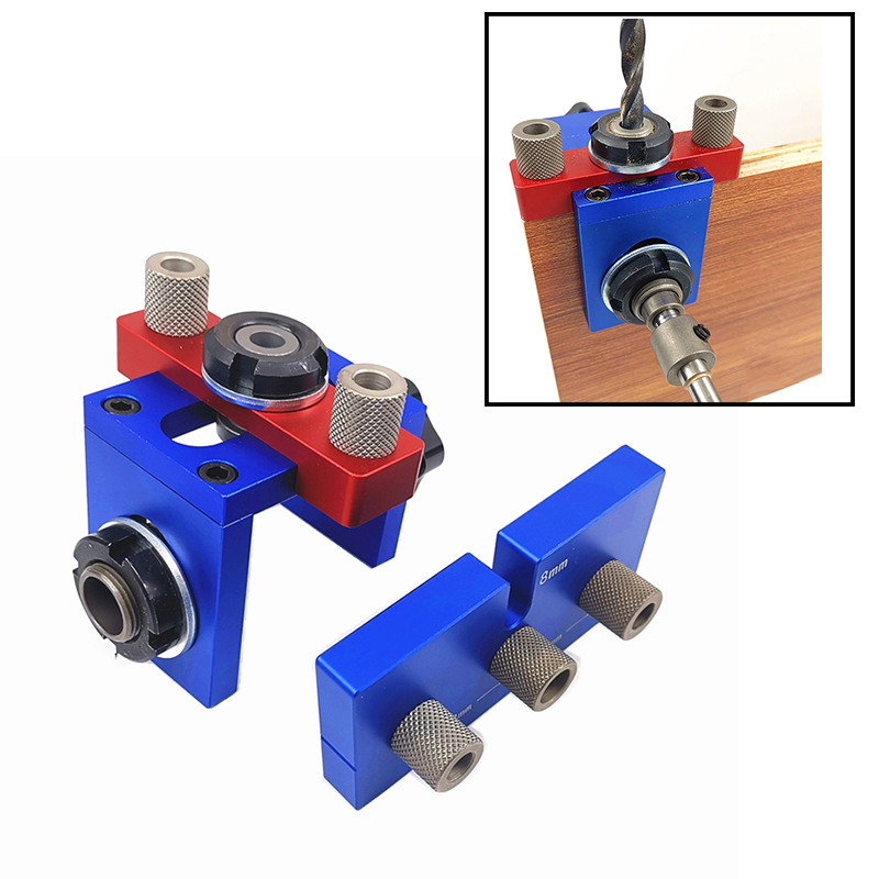 

Woodworking Pocket Hole Jig Kit Doweling Jig Wood Vertical Drilling Detachable Furniture Connecting Hole Puncher Locator Tool