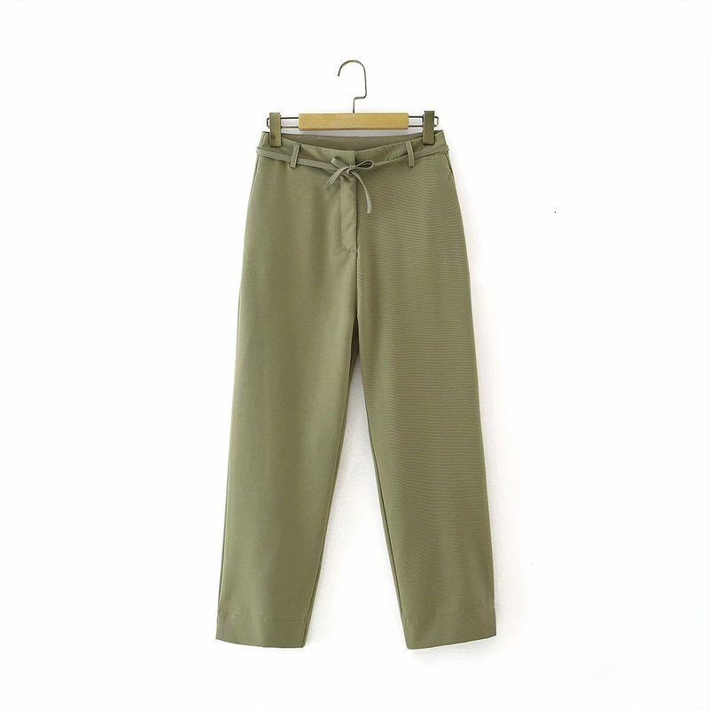 

2021 New Dt 27680- Autumn Europe and the United States Women's System with Dark Green Pants Female Leisure Trousers 5frx, See chart