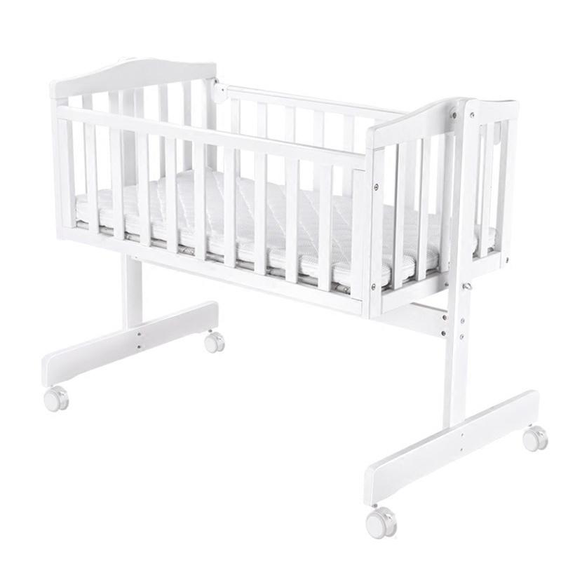 

Crib European solid wood baby shaker newborn cradle bed multi-function BB bed with mosquito net