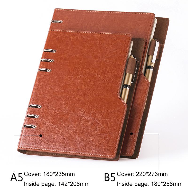 

Notebook A5 B5 Leather Journal Annual Planner 2020 Spiral Agenda Personal Diary Binder Pocket Organizer For Stationery