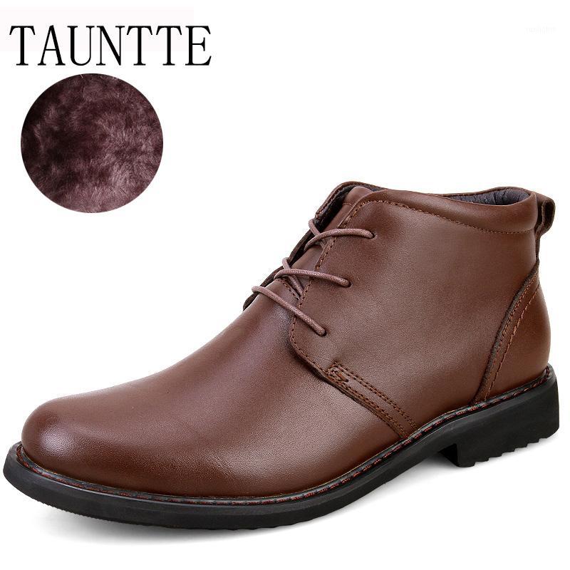 

Winer Genuine Leather Snow Boots Men Keep Warm Ankle Boots Fashion Formal1, Brown